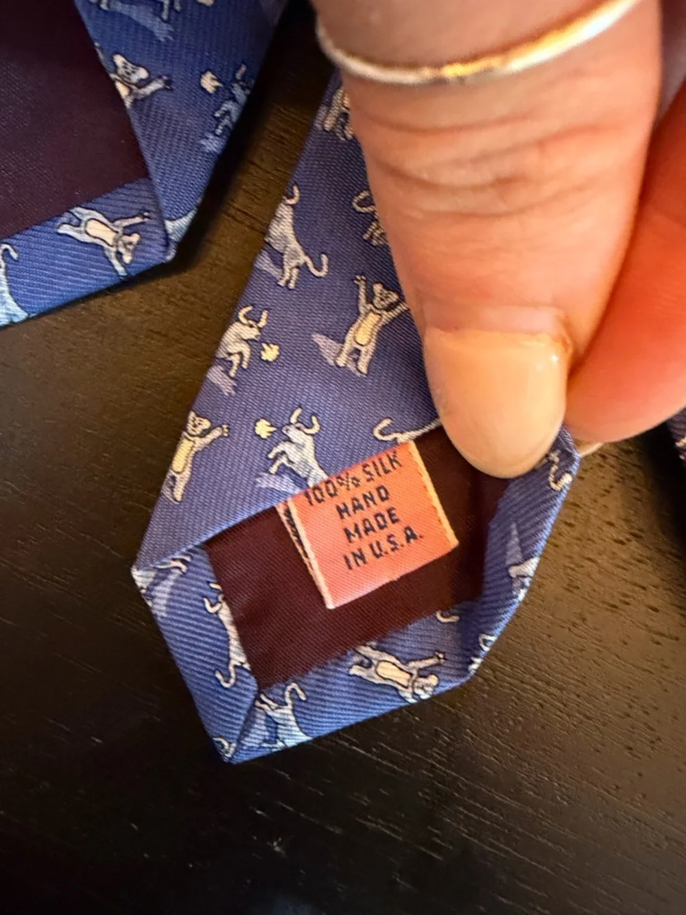Vineyard Vines Silk Ties- Blue Bull & Bear Stock Market and Blue Shellfish